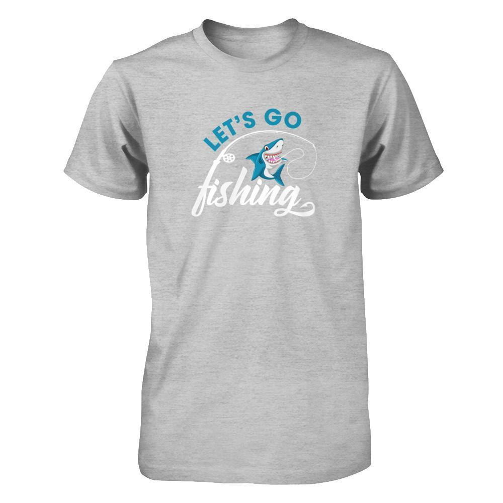 Let's Go Fishing Shark Lovers-T-Shirt & Tank Top-Premium T-Shirt-Heather Gray