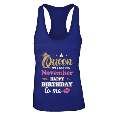 A Queen Was Born In November Happy Birthday Gift-T-Shirt & Tank Top-Women's Ideal Racerback Tank-Royal