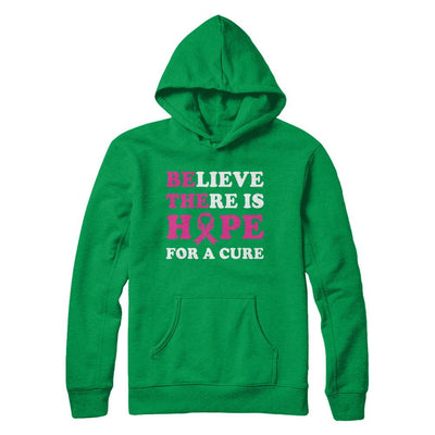 Believe There Is Hope For A Cure Breast Cancer Awareness-T-Shirt & Hoodie-Pullover Hoodie-Irish Green