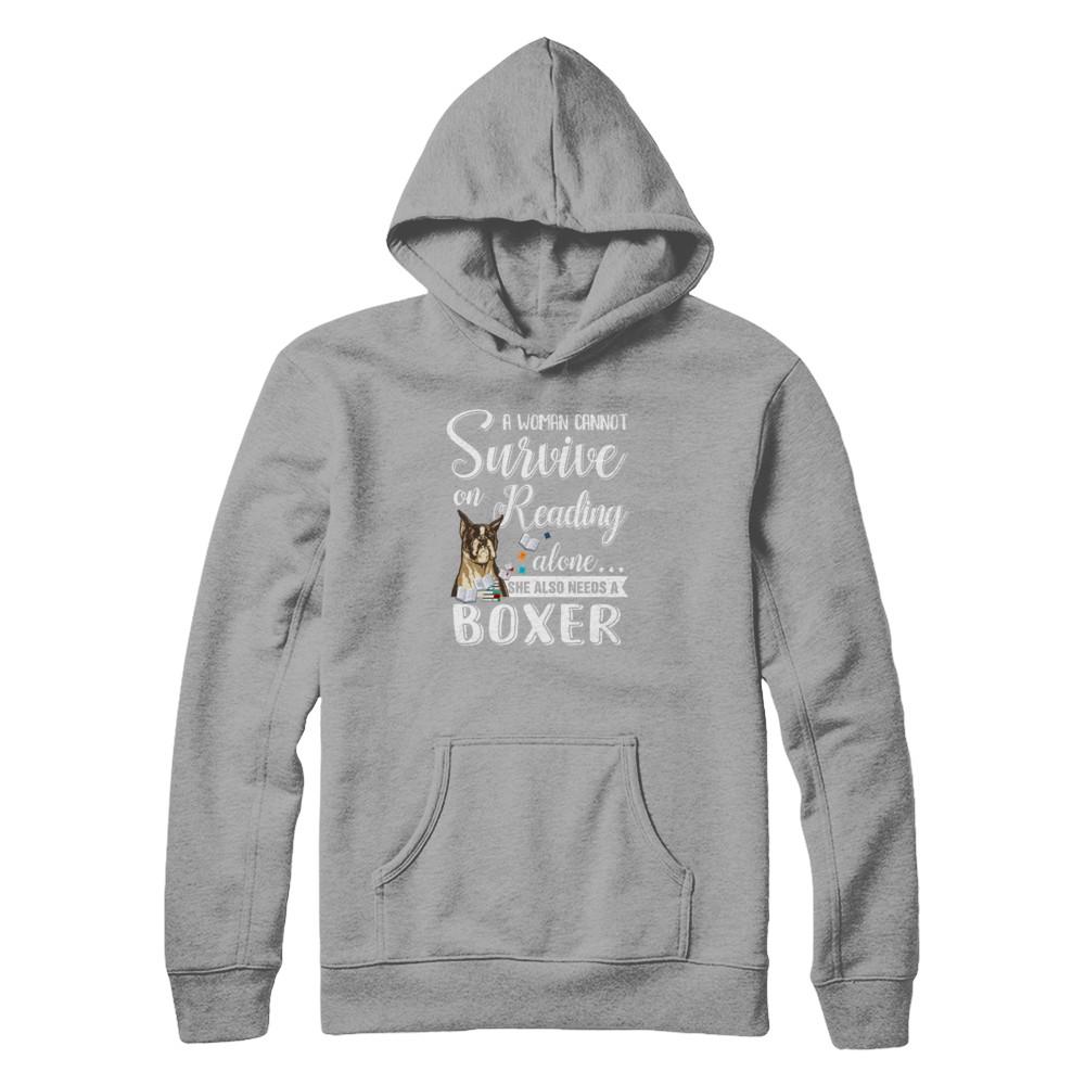A Woman Cannot Survive On Reading Alone Boxer-T-Shirt & Tank Top-Pullover Hoodie-Light Steel