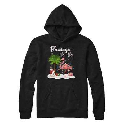 Flamingo Ho Ho Merry Christmas Gifts-T-Shirt & Hoodie-Pullover Hoodie-Black