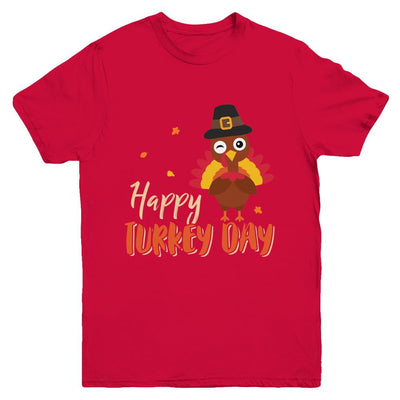 Happy Turkey Day Funny Thanksgiving Gift Youth-Youth Shirt-Youth T-Shirt-Red