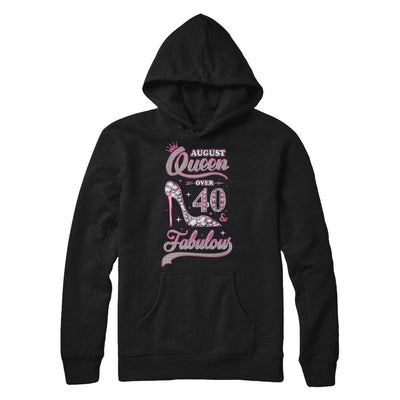 August Queen 40 And Fabulous 1981 40th Years Old Birthday-T-Shirt & Hoodie-Pullover Hoodie-Black