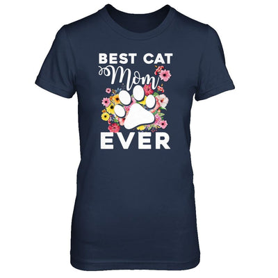 Best Cat Mom Ever Mother's Day Gift-T-Shirt & Tank Top-Women's T-Shirt-Navy