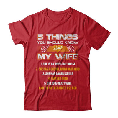 5 Things You Should Know About My Wife She Is Awesome Nurse-T-Shirt & Hoodie-Classic T-Shirt-Red