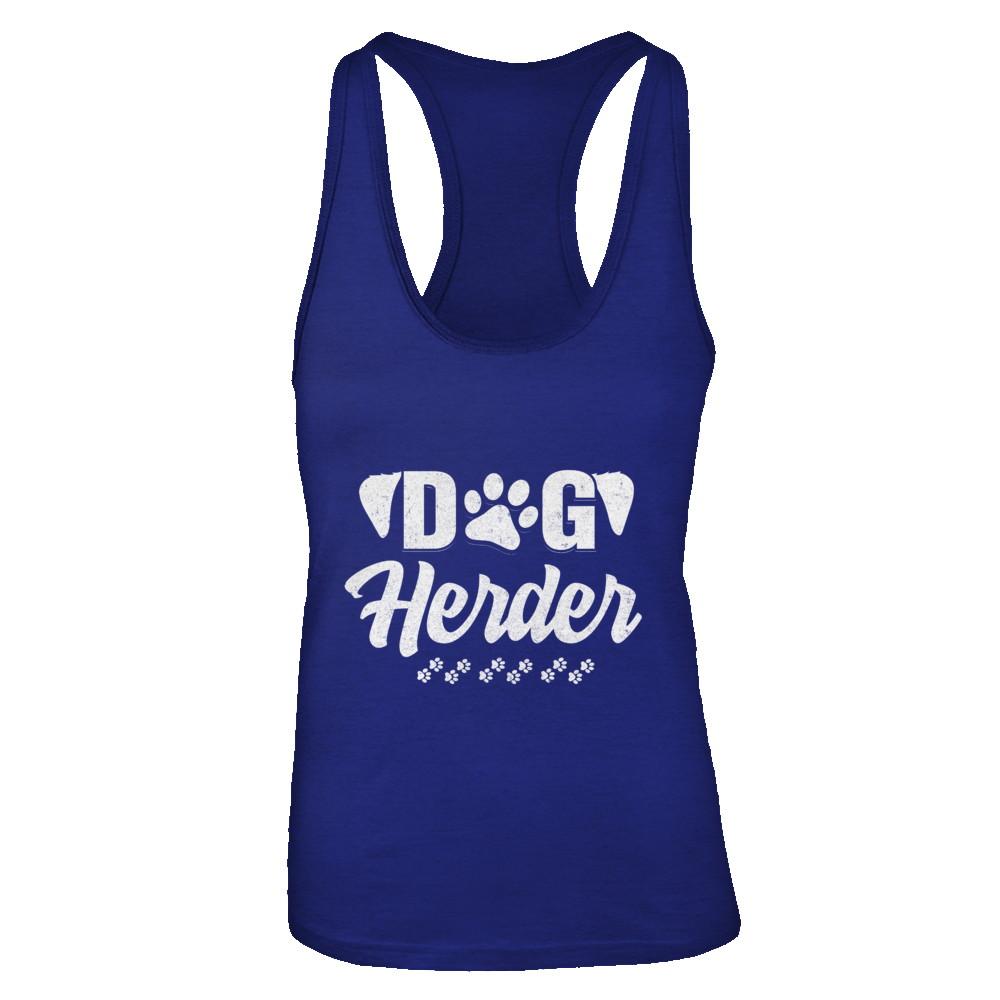 Dog Herder Funny Herding Dogs Gift-T-Shirt & Tank Top-Women's Ideal Racerback Tank-Royal