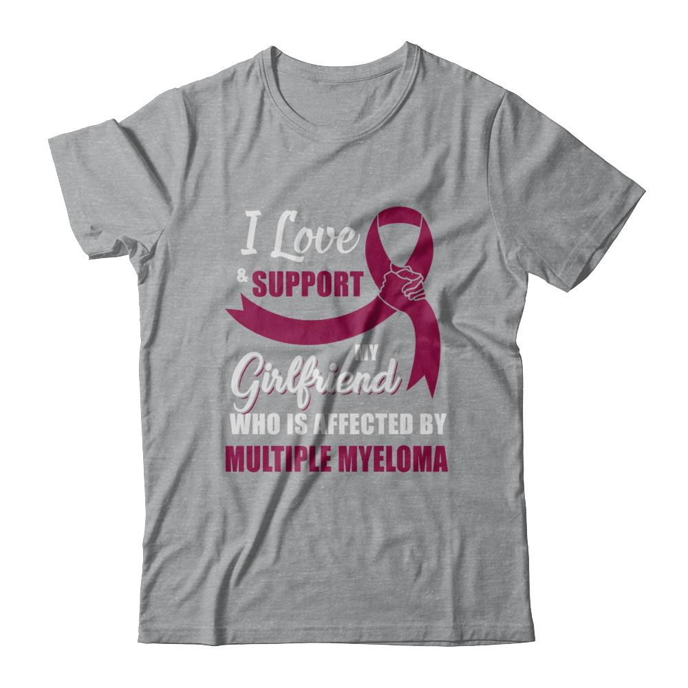 Multiple Myeloma Awareness Support Burgundy Girlfriend Boyfriend-T-Shirt & Hoodie-Classic T-Shirt-Sport Grey