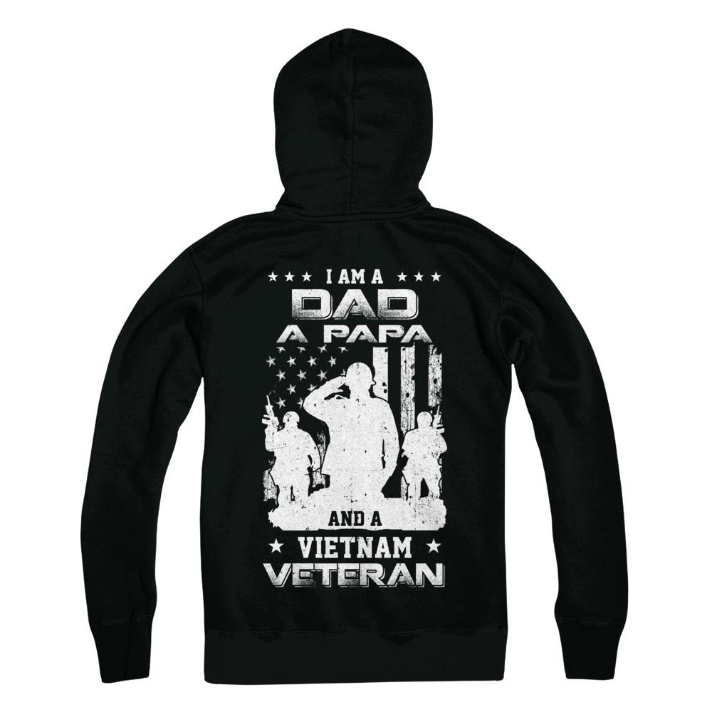 I'm A Dad A Papa And A Vietnam Veteran-T-Shirt & Hoodie-Hanes - Heavyweight Pullover Hoodie-Black