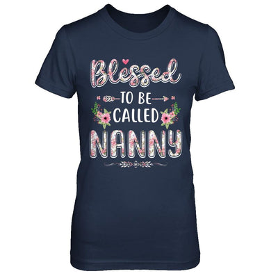 Funny Grandma Gifts Blessed To Be Called Nanny-T-Shirt & Hoodie-Women's T-Shirt-Navy