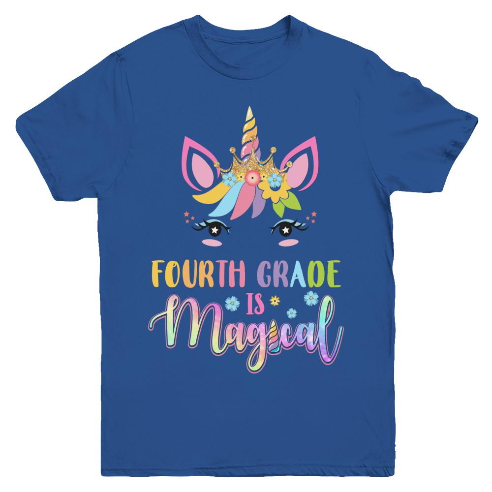 Fourth Grade is magical Unicorn Back to School 4th Grade Youth-Youth Shirt-Youth T-Shirt-Royal