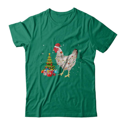 Vintage Chicken Merry Christmas Light Led-T-Shirt & Hoodie-Classic T-Shirt-Kelly Green
