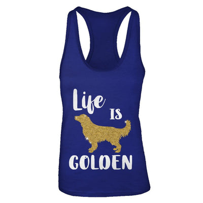 Life Is Golden Retriever-T-Shirt & Tank Top-Women's Ideal Racerback Tank-Royal