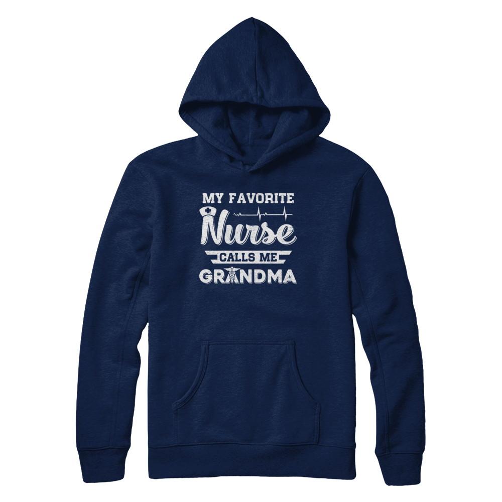 My Favorite Nurse Calls Me Grandma Mothers Day Gift-T-Shirt & Hoodie-Pullover Hoodie-Navy