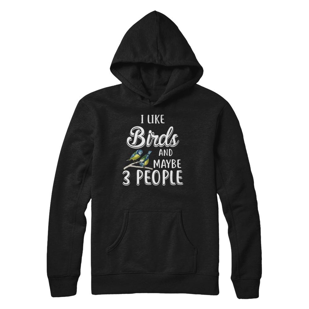 I Like Birds And Maybe 3 People-T-Shirt & Hoodie-Pullover Hoodie-Black