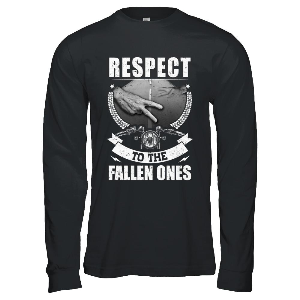 Respect To The Fallen Ones Motorbike-T-Shirt & Hoodie-Long Sleeve T-Shirt-Black