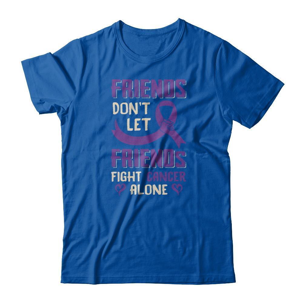 Friends Don't Let Friends Fight Cancer Alone Purple Violet Awareness-T-Shirt & Tank Top-Premium T-Shirt-Royal