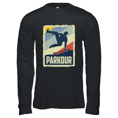 Vintage Parkour Distressed Style-T-Shirt & Hoodie-Long Sleeve T-Shirt-Black