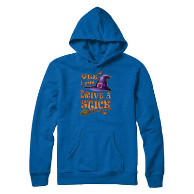 Yes I Can Drive A Stick Funny Halloween Witch Broom-T-Shirt & Tank Top-Pullover Hoodie-Royal