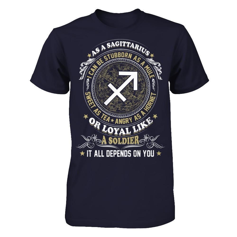 As A Sagittarius I Can Be Stubborn As A Mule-T-Shirt & Hoodie-Premium T-Shirt-Midnight Navy