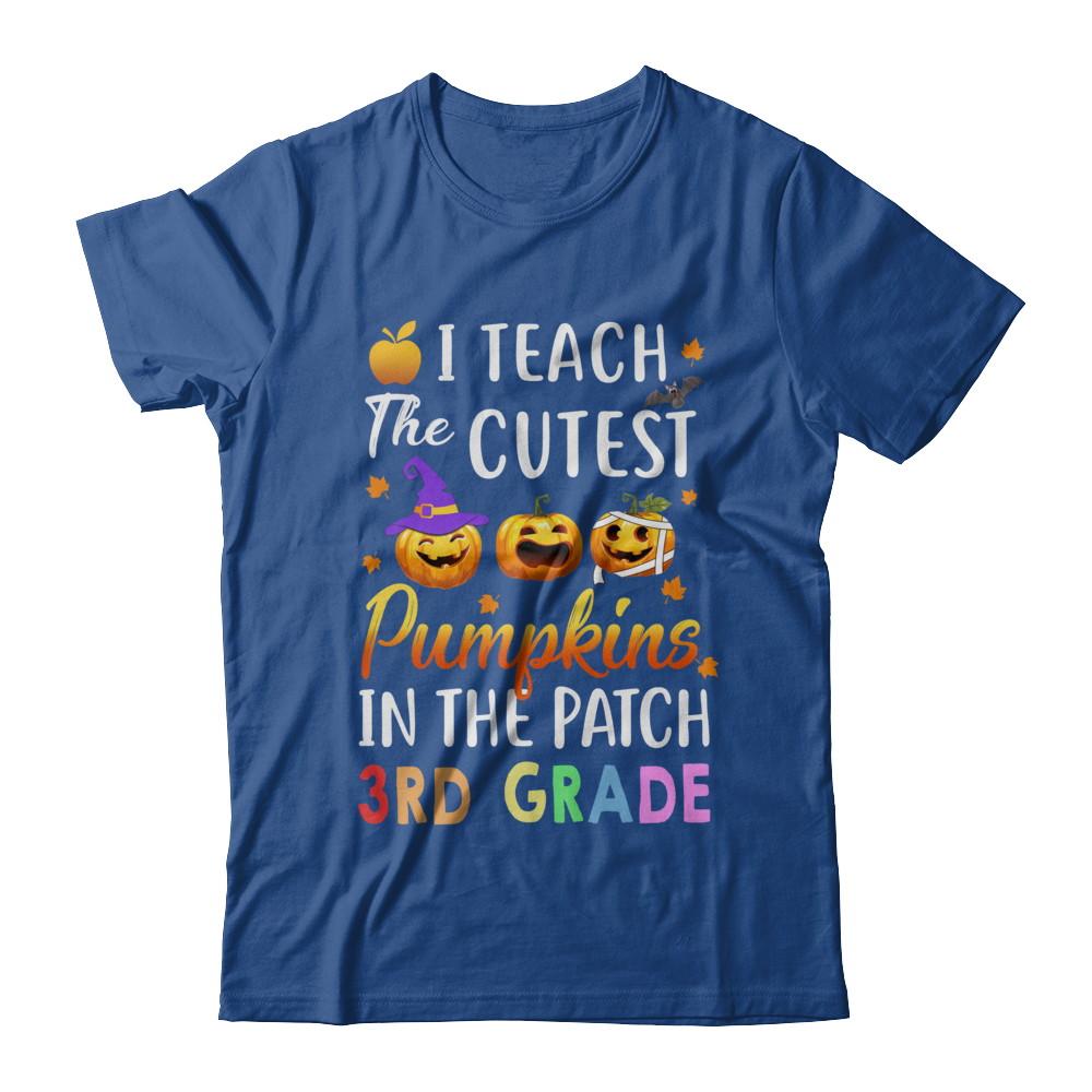 I Teach The Cutest Pumpkins In The Patch 3rd Grade Halloween-T-Shirt & Hoodie-Classic T-Shirt-Royal