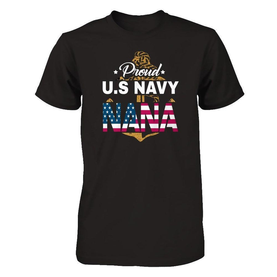 Proud US Navy Nana-T-Shirt & Hoodie-Premium T-Shirt-Black