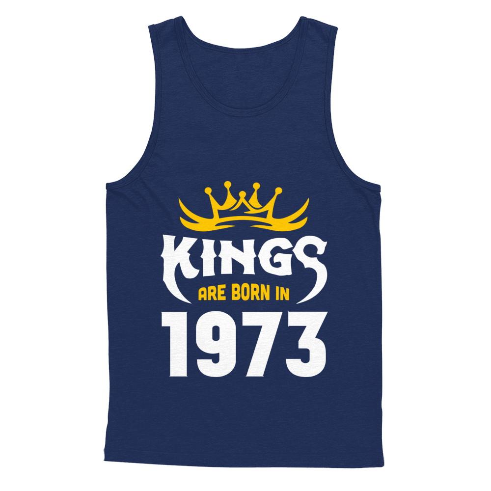 Kings Are Born In 1973 Birthday Gift-T-Shirt & Hoodie-Unisex Tank-Navy