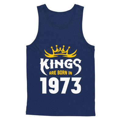 Kings Are Born In 1973 Birthday Gift-T-Shirt & Hoodie-Unisex Tank-Navy
