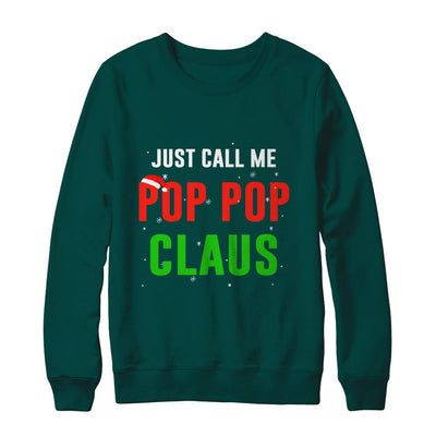 Santa Pop Pop Claus Matching Family Christmas Pajamas-T-Shirt & Sweatshirt-Crewneck Sweatshirt-Deep Forest