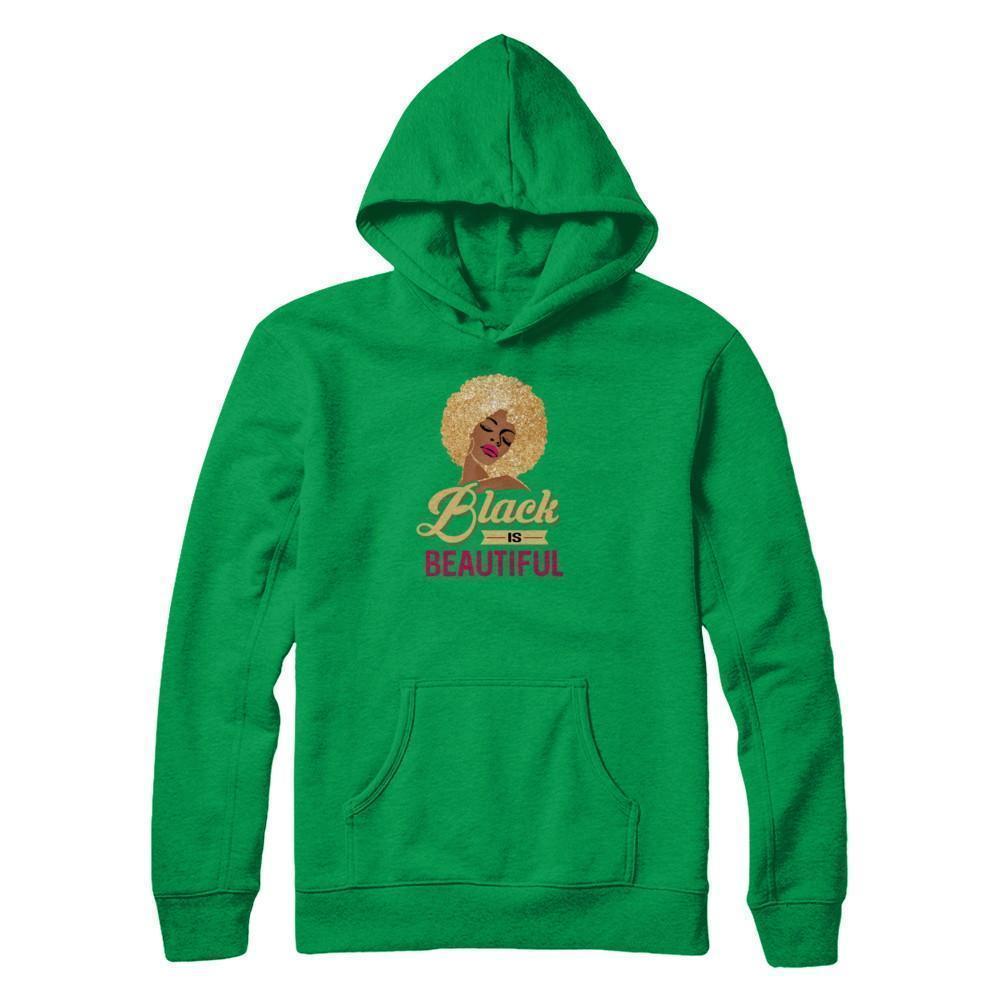 Black Is Beautiful African Black Pride-T-Shirt & Tank Top-Pullover Hoodie-Irish Green