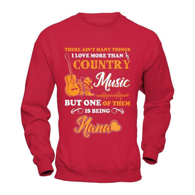 I Love More Than Country Music But One Of Them Is Being Nana-T-Shirt & Hoodie-Crewneck Sweatshirt-Red