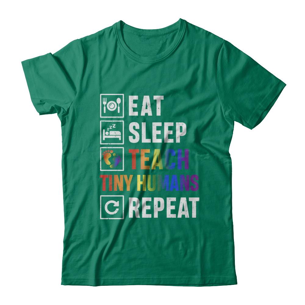 Eat Sleep Teach Tiny Humans Repeat Mommy-T-Shirt & Hoodie-Classic T-Shirt-Kelly Green