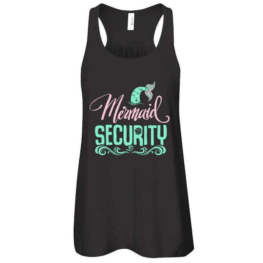 Mermaid Security-T-Shirt & Tank Top-Women's Flowy Racerback Tank-Black