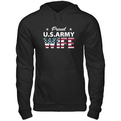 Proud Us Army Wife-T-Shirt & Hoodie-Pullover Hoodie-Black