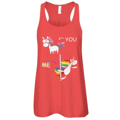 Cute Unicorn You Me-T-Shirt & Tank Top-Women's Flowy Racerback Tank-Red
