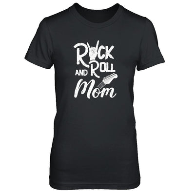 Rock And Roll Mom Retro Guitar Rocker Music Gift-T-Shirt & Tank Top-Women's T-Shirt-Black