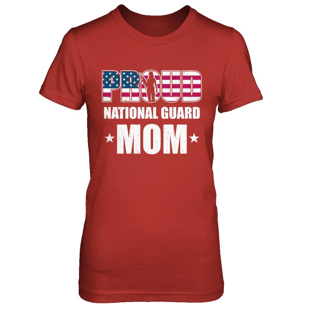 Proud National Guard Mom Veteran Mothers Day-T-Shirt & Hoodie-Women's T-Shirt-Red