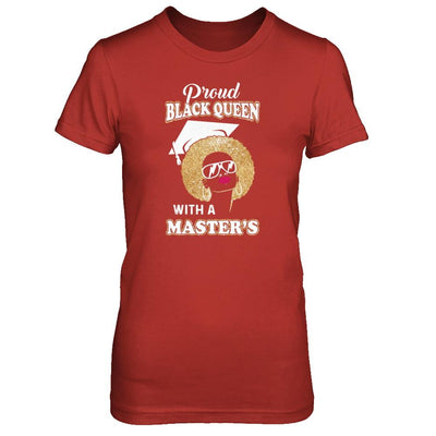 Graduation Proud Black Queen Masters Degree Graduate-T-Shirt & Tank Top-Women's T-Shirt-Red
