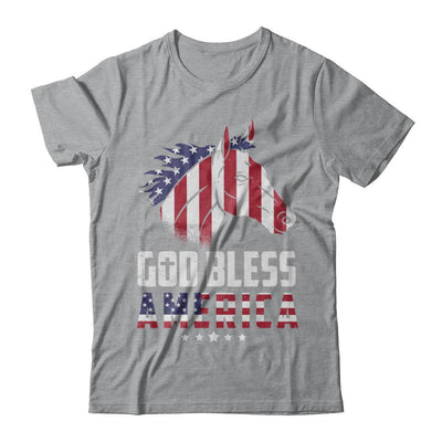 God Bless America Horse American Flag 4Th Of July-T-Shirt & Hoodie-Classic T-Shirt-Sport Grey