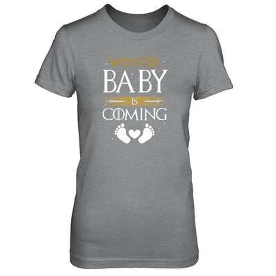 Winter Baby Is Coming Humor Maternity Pregnant-T-Shirt & Tank Top-Women's T-Shirt-Sport Grey