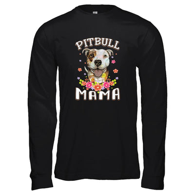 Proud Pitbull Mom Pitbull Mama-T-Shirt & Tank Top-Long Sleeve T-Shirt-Black