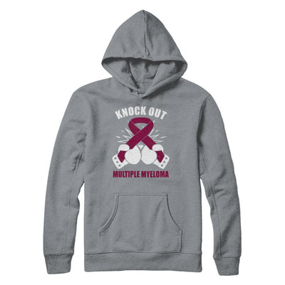 Boxing knock out Multiple Myeloma Awareness Support-T-Shirt & Hoodie-Pullover Hoodie-Light Steel