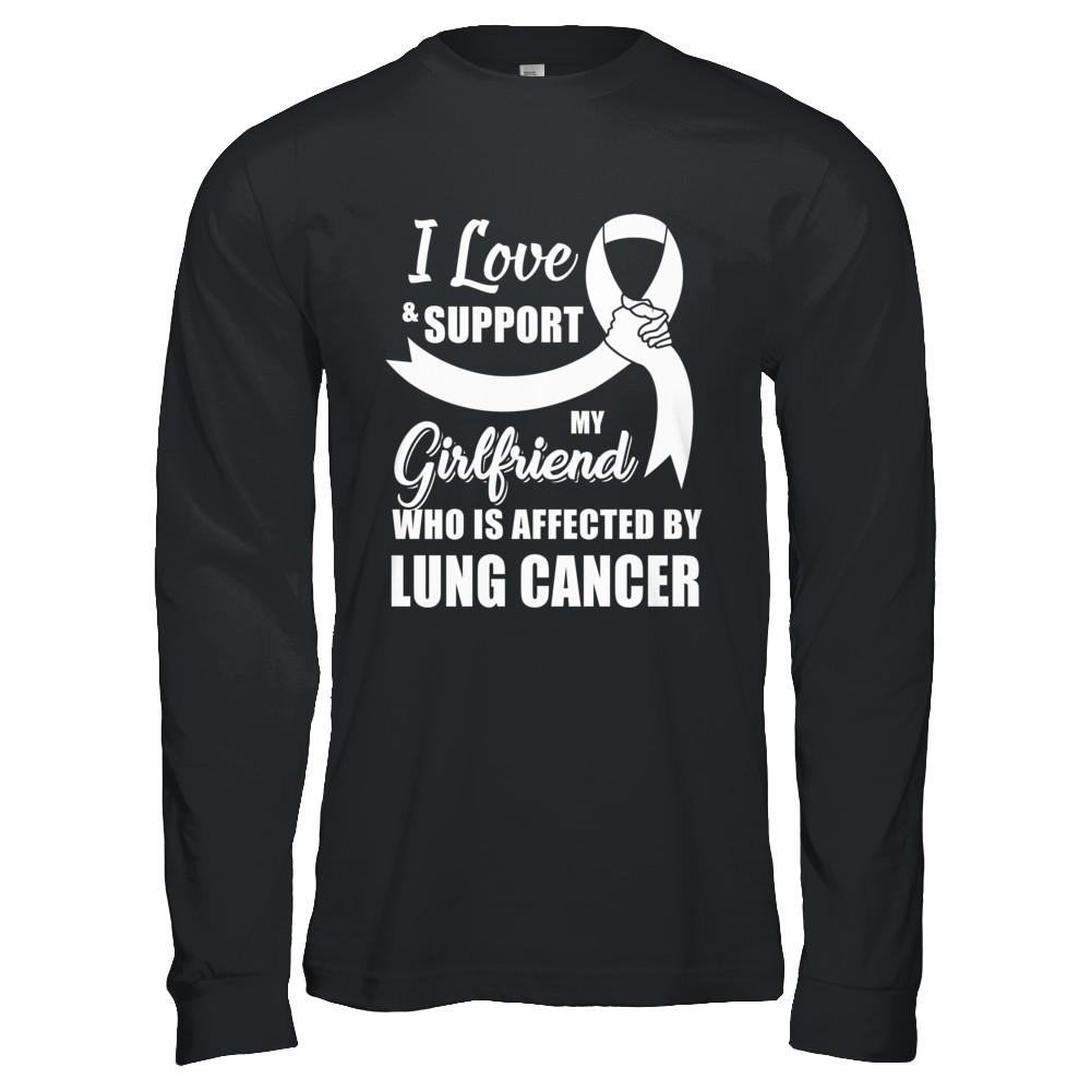 Lung Cancer Awareness Support White Girlfriend Boyfriend-T-Shirt & Hoodie-Long Sleeve T-Shirt-Black