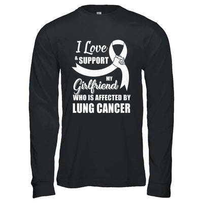 Lung Cancer Awareness Support White Girlfriend Boyfriend-T-Shirt & Hoodie-Long Sleeve T-Shirt-Black