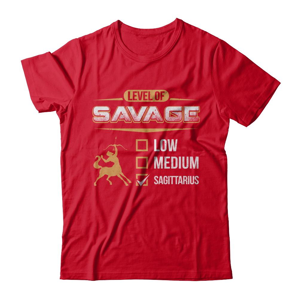 Level Of Savage Sagittarius-T-Shirt & Hoodie-Premium T-Shirt-Red