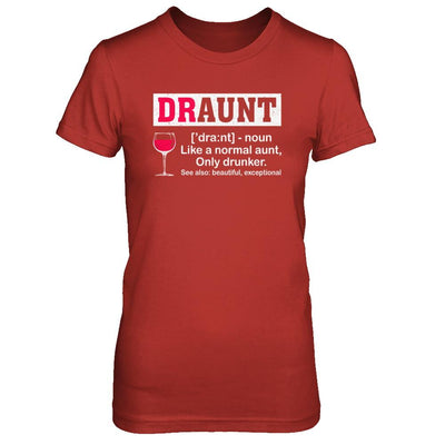 Funny Drunk Aunt Definition Drink Wine Lover-T-Shirt & Hoodie-Women's T-Shirt-Red