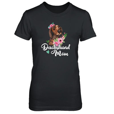 Dachshund Mom Funny Dog Mom Gift Idea-T-Shirt & Tank Top-Women's T-Shirt-Black