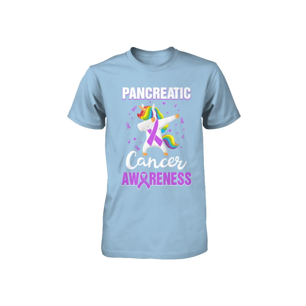 Inspirational Pancreatic Cancer Awareness Unicorn Support Youth-Youth Shirt-Toddler T-Shirt-Light Blue