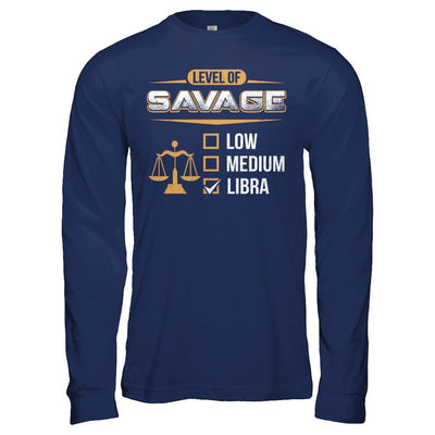 Level Of Savage Libra-T-Shirt & Hoodie-Long Sleeve T-Shirt-Navy