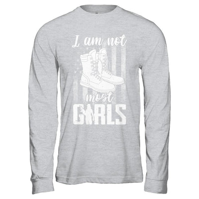 I AM NOT MOST GIRLS Veteran Woman-T-Shirt & Hoodie-Long Sleeve T-Shirt-Sport Grey