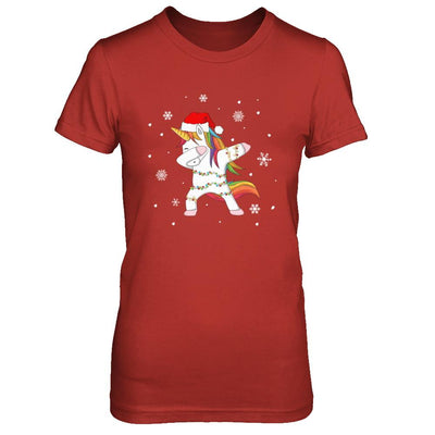 Dabbing Unicorn Ugly Christmas Sweater Girls-T-Shirt & Sweatshirt-Women's T-Shirt-Red